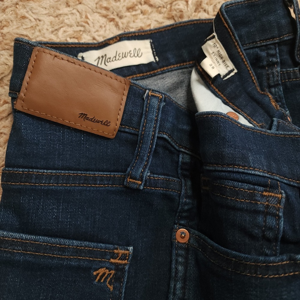 Madewell 10" High-Rise Skinny Jeans Women 28 Dark Blue Denim Stretch Slim Fit
